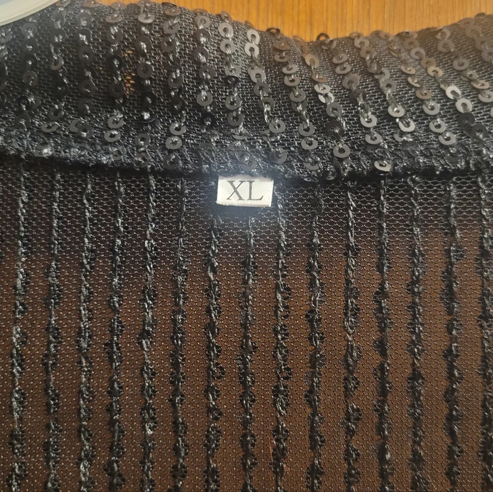 SHEIN Elegant Black Sequin Women's Top EUC - Picture 3 of 3